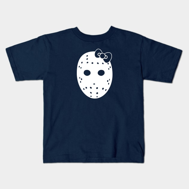 Fem Hockey Mask Horror Girly Murderer Kids T-Shirt by AStickyObsession